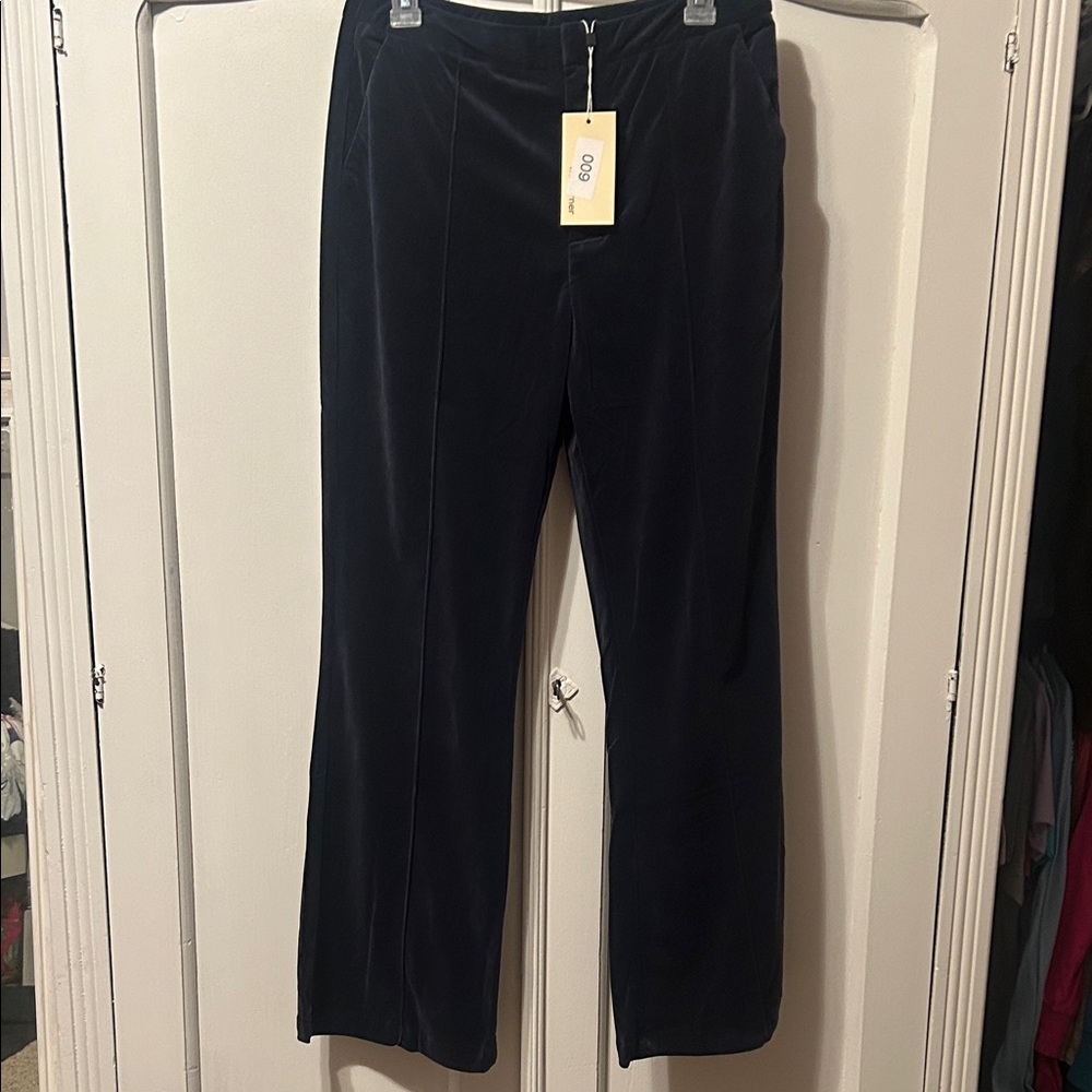 Elegant Navy Blue Boot Cut Corduroy Pants